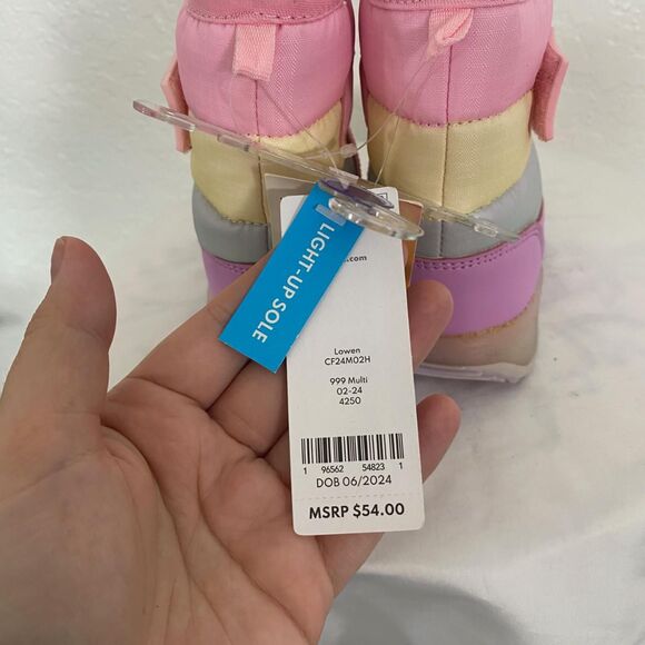 Carter's Light Up Pink Purple Yellow Waterproof Snow Boots US 9 TODDLER - Picture 6 of 8